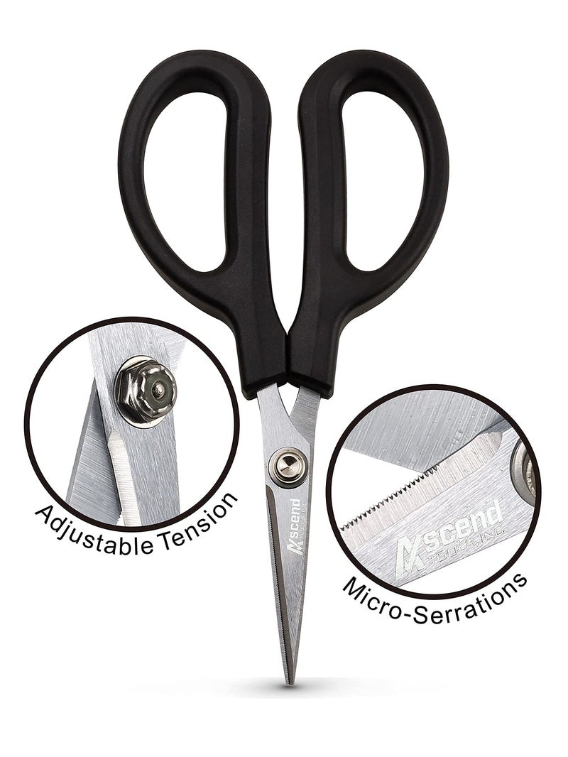 Ascend Tools 6-1/4 inch Carbon Steel Shears - Kevlar, Dyneema, Vectran, Spectra, Technora, Nomex, Innegra, Dacron, Fiberglass, Carbon Fiber, Fiber Optic Kevlar Shears - Image 2